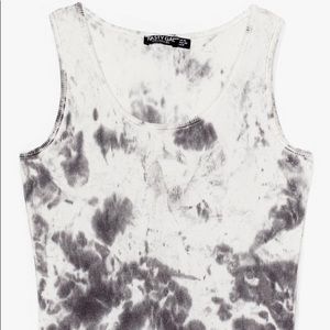 NastyGal Grey/White Tie Dye Crop Top, Size 4